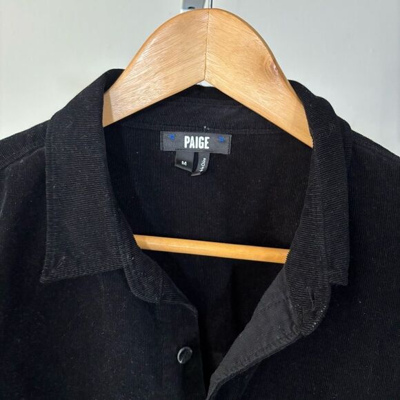 PAIGE Men's Black Corduroy Button-Up Shirt men’s size medium - Picture 2 of 5
